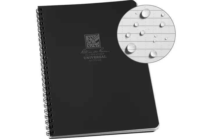 Rite in the Rain Large Side Spiral Notebook - Universal - Black 773-LG